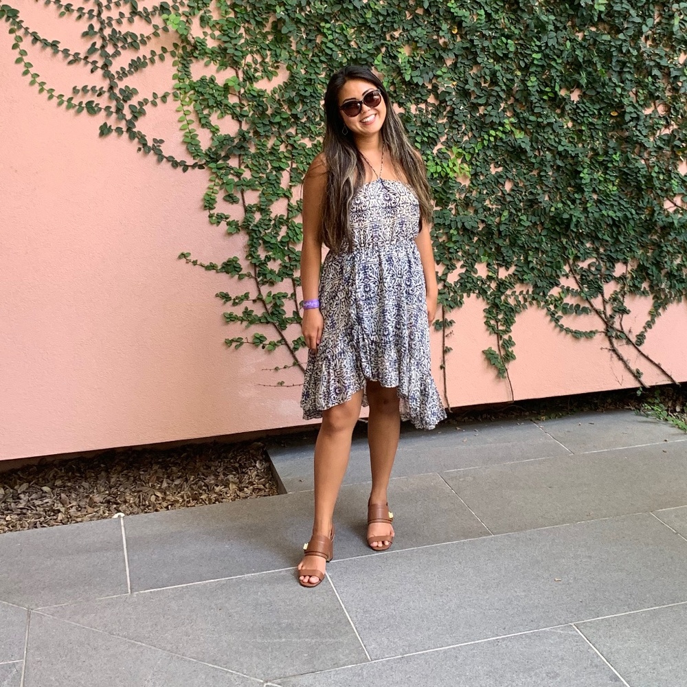 Free People Tea Combo Wrap Dress Blue Size XS